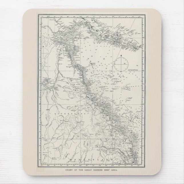 Mousepad Mapa da área de recife da barreira do Excelente (Frente)