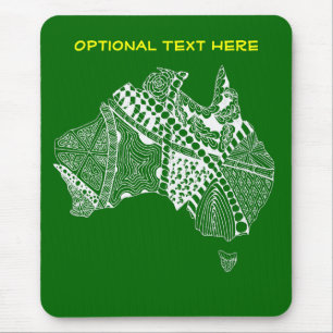 Mousepad Mapa da Austrália verde e Dourado