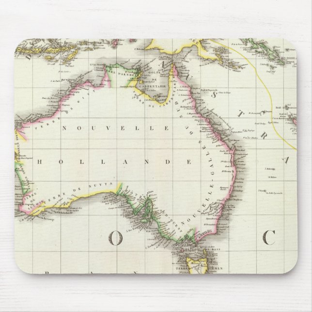 Mousepad Mapa da Áustria e da Indonésia gravado (Frente)