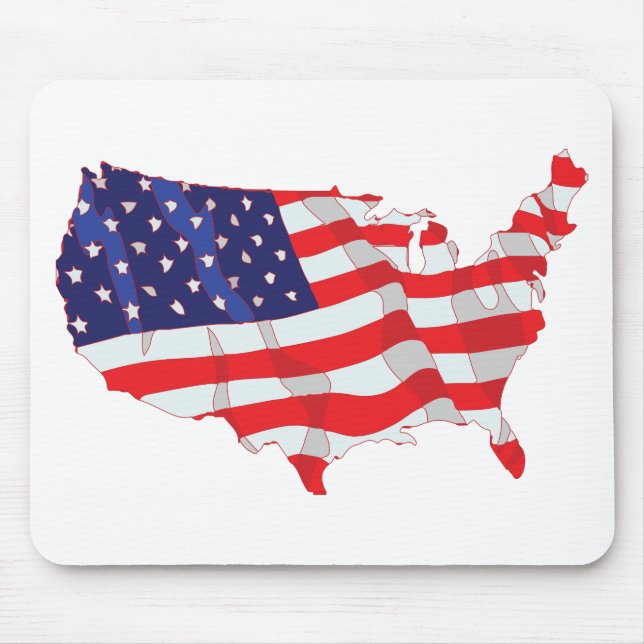 MOUSEPAD MAPA DA BANDEIRA AMERICANA DOS ESTADOS UNIDOS (Frente)