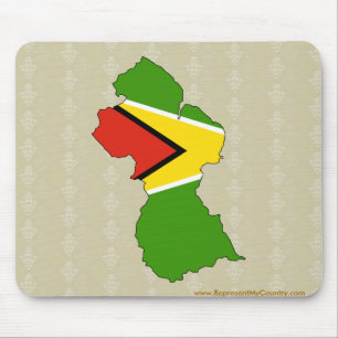 Mousepad Mapa da bandeira de Guyana sem redução