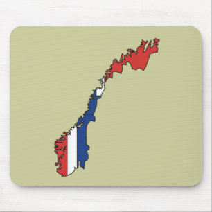 Mousepad Mapa da bandeira de Noruega