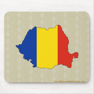 Mousepad Mapa da bandeira de Romania sem redução