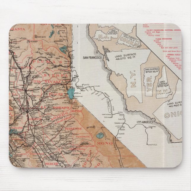 Mousepad Mapa da Califórnia 2 (Frente)