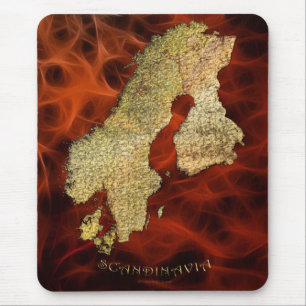 Mousepad Mapa da Cartografia Escandinávia