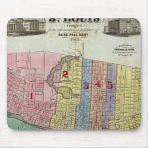 Mousepad Mapa da Cidade das Ruas. Louis