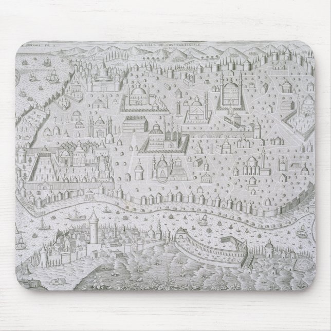 Mousepad Mapa da cidade de Constantinople, Turquia, c.1650 (Frente)