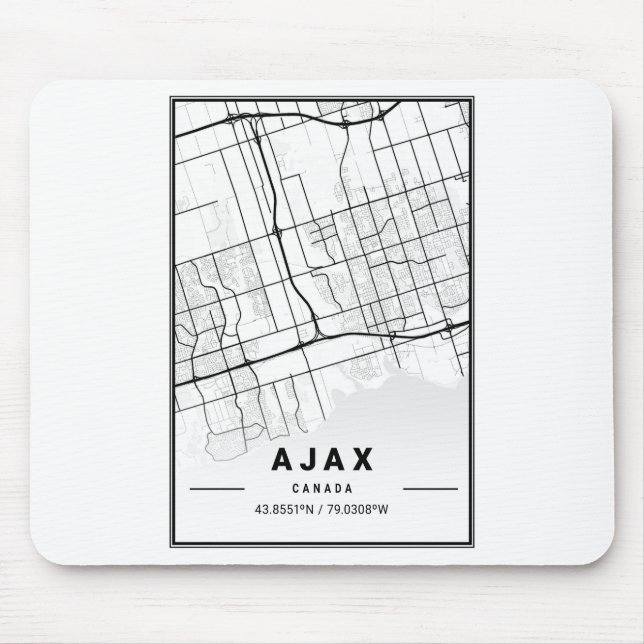Mousepad Mapa da cidade de Luz Ajax (Frente)