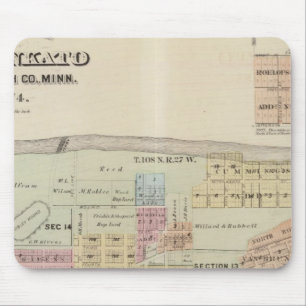 Mousepad Mapa da Cidade de Mankato, Minnesota