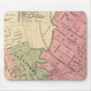 Mousepad Mapa da cidade de Petaluma em 1877
