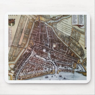 Mousepad Mapa da cidade de réplica de Roterdão 1652