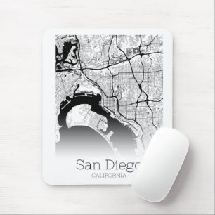 Mousepad Mapa da cidade de San Diego moderno