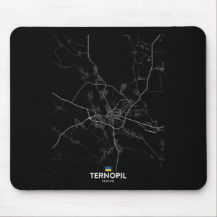 Mousepad Mapa da Cidade de Ternopil Ucrânia Presente de Via