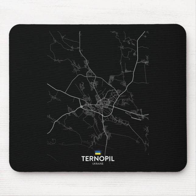 Mousepad Mapa da Cidade de Ternopil Ucrânia Presente de Via (Frente)
