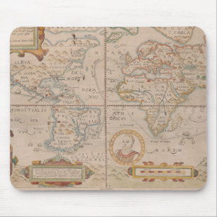 Mousepad Mapa da circunavegação de Drake do globo