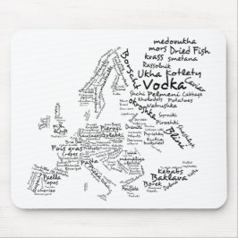 Mousepad Mapa da comida de Europa