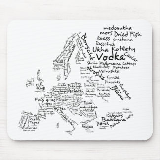 Mousepad Mapa da comida de Europa