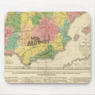 Mousepad Mapa da Espanha e da Cronologia em Portugal