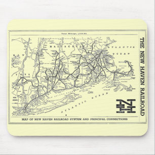 Mousepad Mapa da estrada de ferro 1956 de New Haven