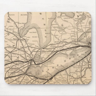 Mousepad Mapa da Estrada de Ferro Central e do Rio Hudson d
