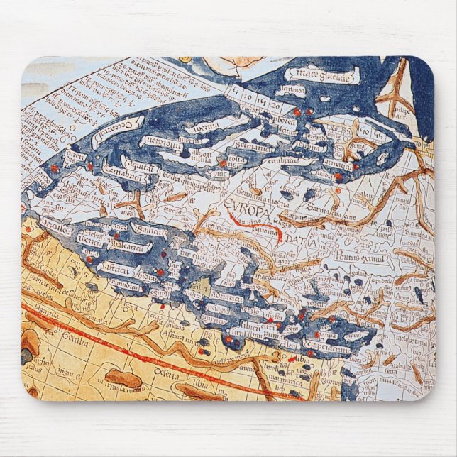 Mousepad Mapa da Europa Central, 1486 (Frente)