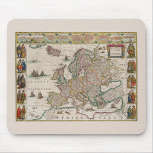 Mousepad Mapa da Europa medieval (por Willem Blaeu)