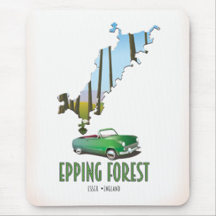 Mousepad Mapa da Floresta de Epping Essex Inglaterra