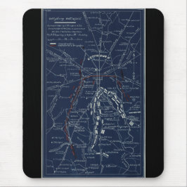 Mousepad Mapa da guerra civil do campo de batalha de