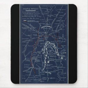 Mousepad Mapa da guerra civil do campo de batalha de