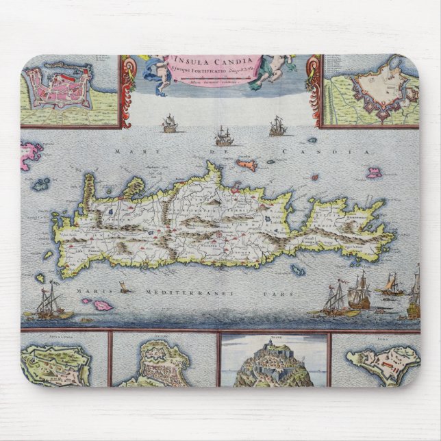 Mousepad Mapa da ilha de Candia (Frente)