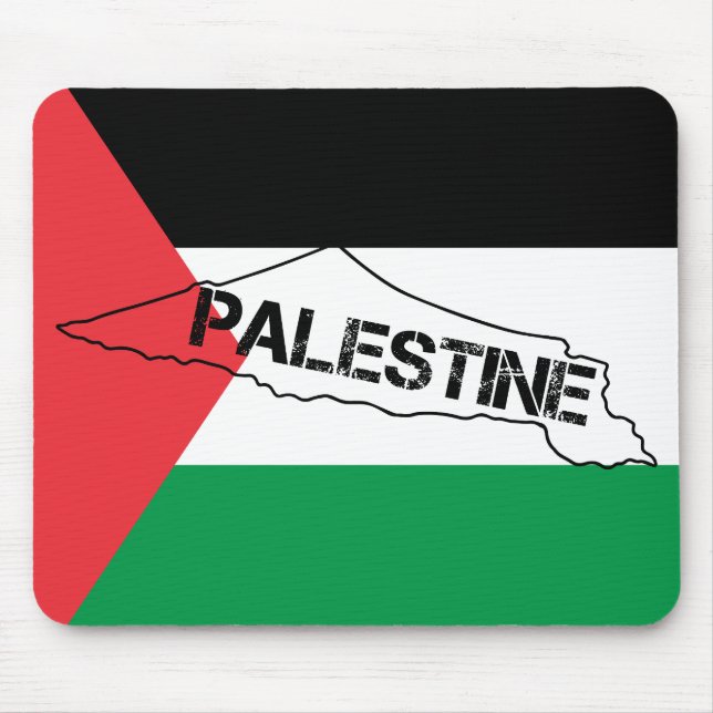 Mousepad Mapa da Palestina Livre sobre a Bandeira da Palest (Frente)