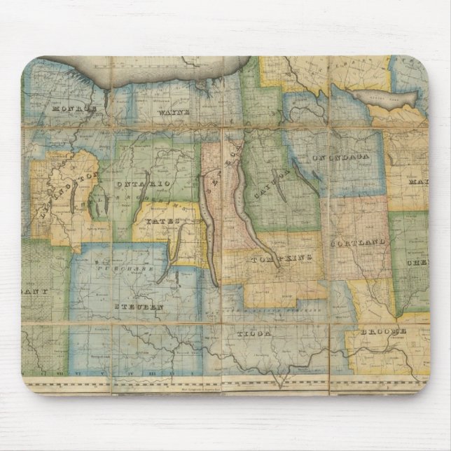 Mousepad Mapa da Parte Ocidental do Estado de Nova Iorque (Frente)