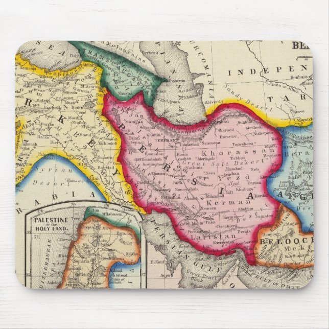 Mousepad Mapa da Pérsia, Turquia na Ásia e Afeganistão (Frente)