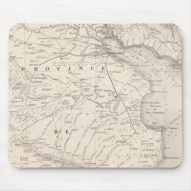 Mousepad Mapa da província de Buenos Aires, regiões vizinha (Frente)
