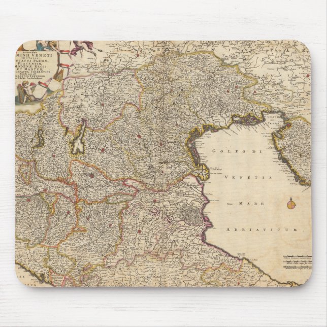 Mousepad Mapa da Região de Veneza, Itália (Frente)