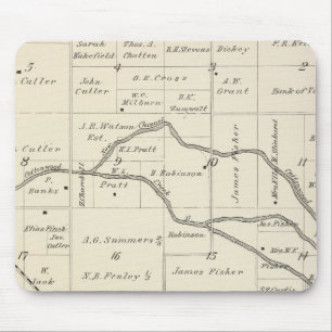 Mousepad Mapa da Seção do Condado de Tulare T17S R25E