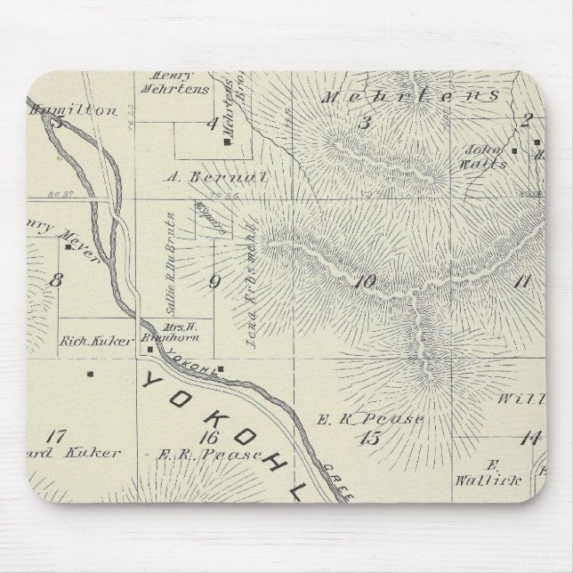 Mousepad Mapa da Seção do Condado de Tulare T19S R27E (Frente)