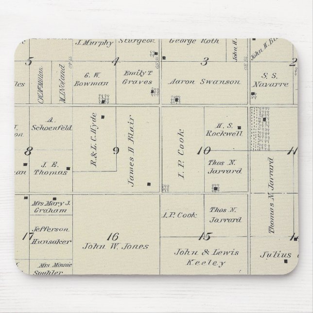 Mousepad Mapa da Seção do Condado de Tulare T20S R26E (Frente)