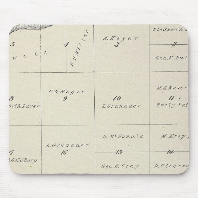 Mousepad Mapa da Seção do Condado de Tulare T23S R22E (Frente)