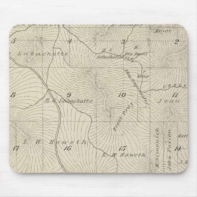 Mousepad Mapa da Seção do Condado de Tulare T23S R29E (Frente)