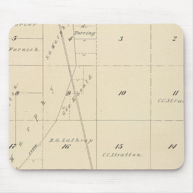 Mousepad Mapa da Seção do Condado de Tulare T24S R24E (Frente)