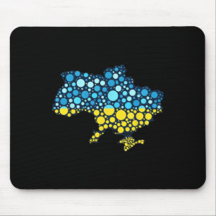 Mousepad Mapa da Ucrânia Azul Amarelo Bandeira da Ucrânia A