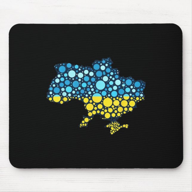 Mousepad Mapa da Ucrânia Azul Amarelo Bandeira da Ucrânia A (Frente)