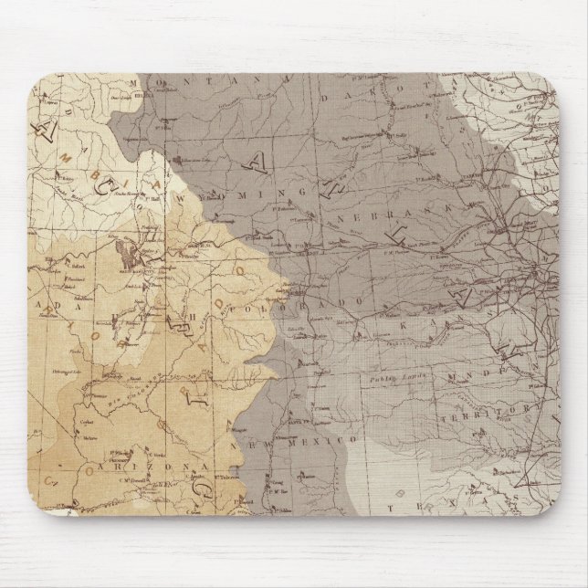 Mousepad Mapa das áreas de drenagem dos EUA (Frente)