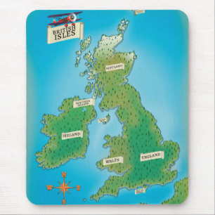 Mousepad Mapa das Ilhas Britânicas