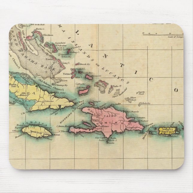 Mousepad Mapa Das Índias Ocidentais (Frente)