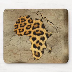 Mousepad Mapa das manchas-leopardo de ÁFRICA