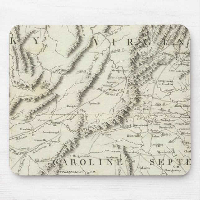 Mousepad Mapa das províncias do sul dos Estados Unidos (Frente)