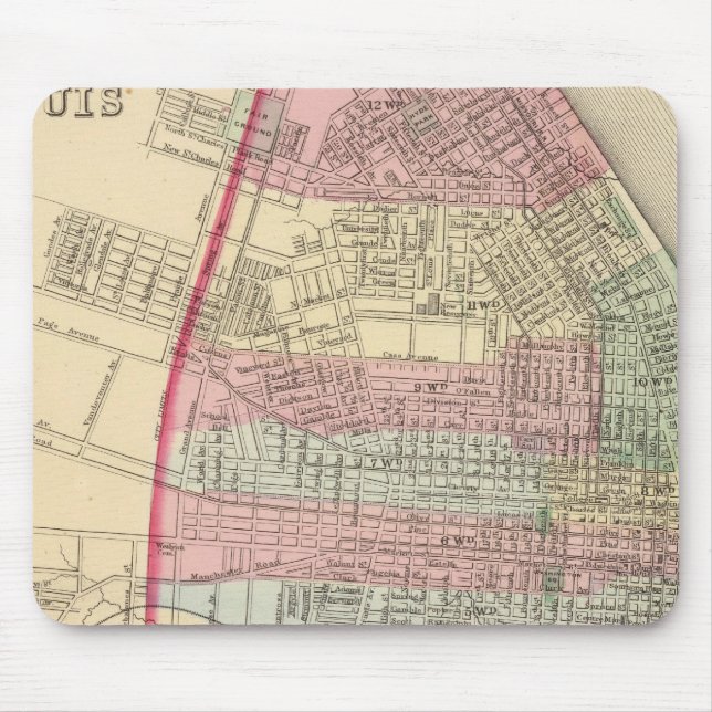 Mousepad Mapa das Ruas Louis de Mitchell (Frente)