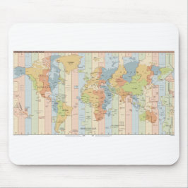 Mousepad Mapa das Zonas Horárias do Mundo